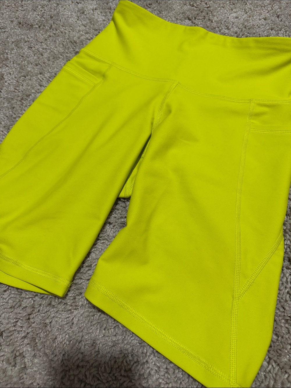 Neon Green High-Waist Bike Shorts
